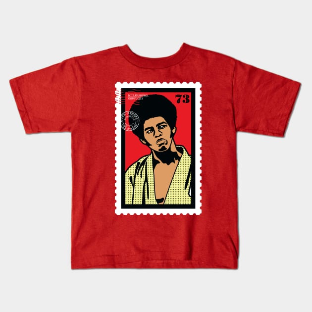 Jim Kelly Hero Stamp Kids T-Shirt by BlackActionTeesOnDemand